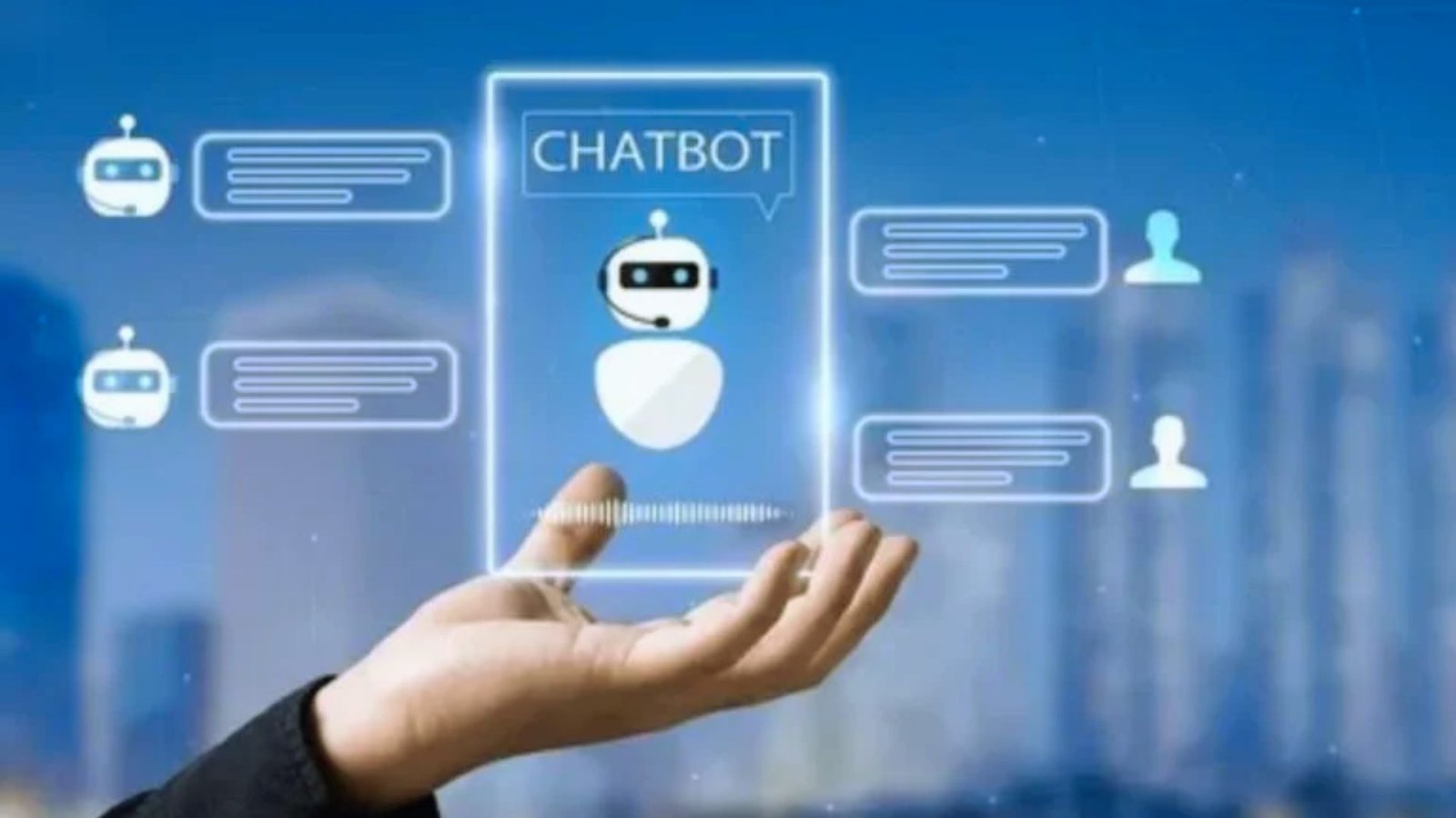  A futuristic chatbot interface symbolizing the evolution of customer service technology.