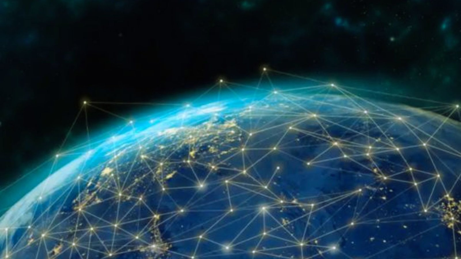 A visual representation of the world interconnected by lines and dots, symbolizing global connectivity and communication.
