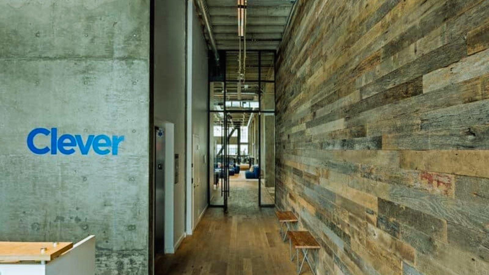  Clever's modern office space in San Francisco, featuring open work areas and collaborative meeting rooms.