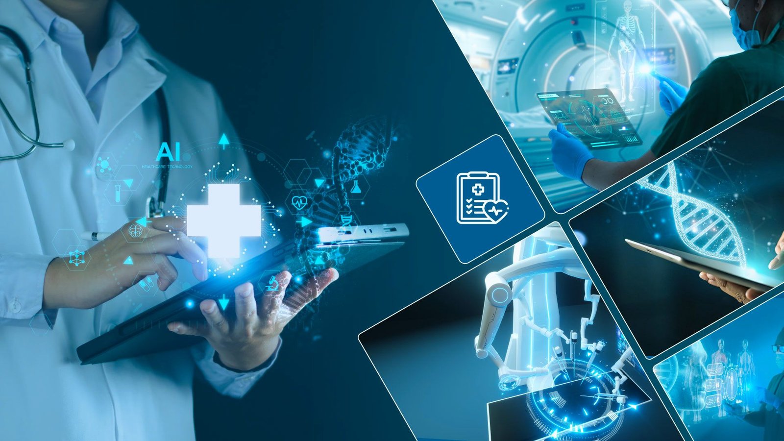  A doctor examines a medical device image on a tablet, showcasing a focus on technology in healthcare.