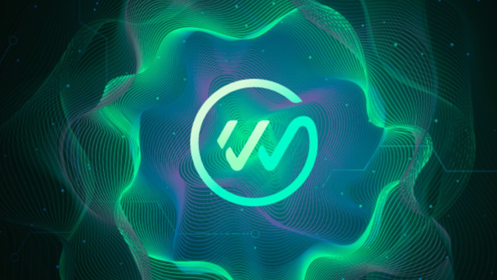  Logo of 'w', a cryptocurrency, featuring a stylized letter 'w' in a modern design and color scheme.
