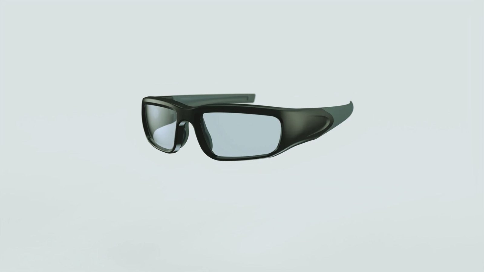  A pair of black-framed sunglasses with clear lenses, designed for a stylish and modern look.