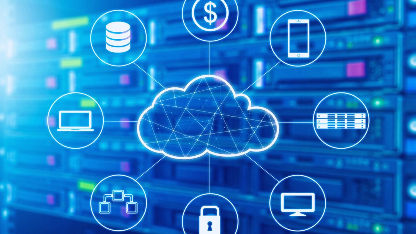  A digital cloud icon symbolizes the future of data storage and technology advancements in a modern context.