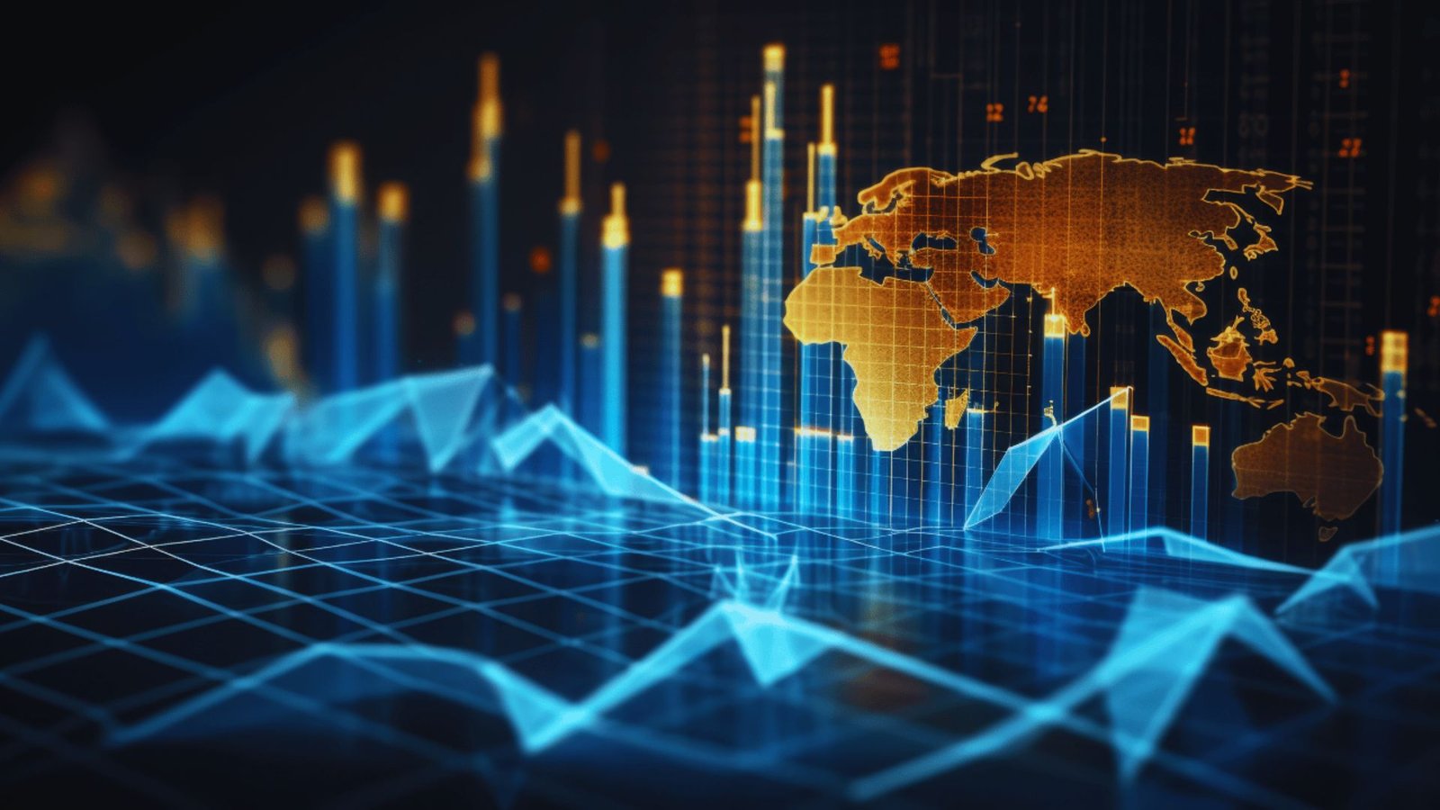  Graph depicting global economic growth trends alongside stock market performance over time.
