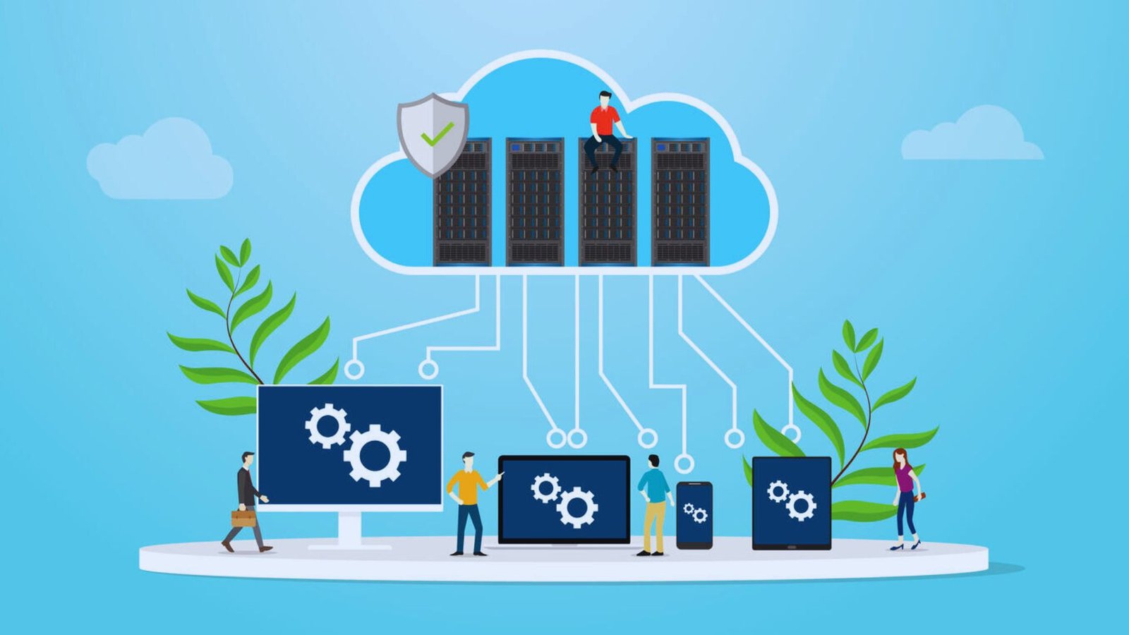 Infographic illustrating key factors for selecting a cloud hosting provider, including cost, support, and scalability.