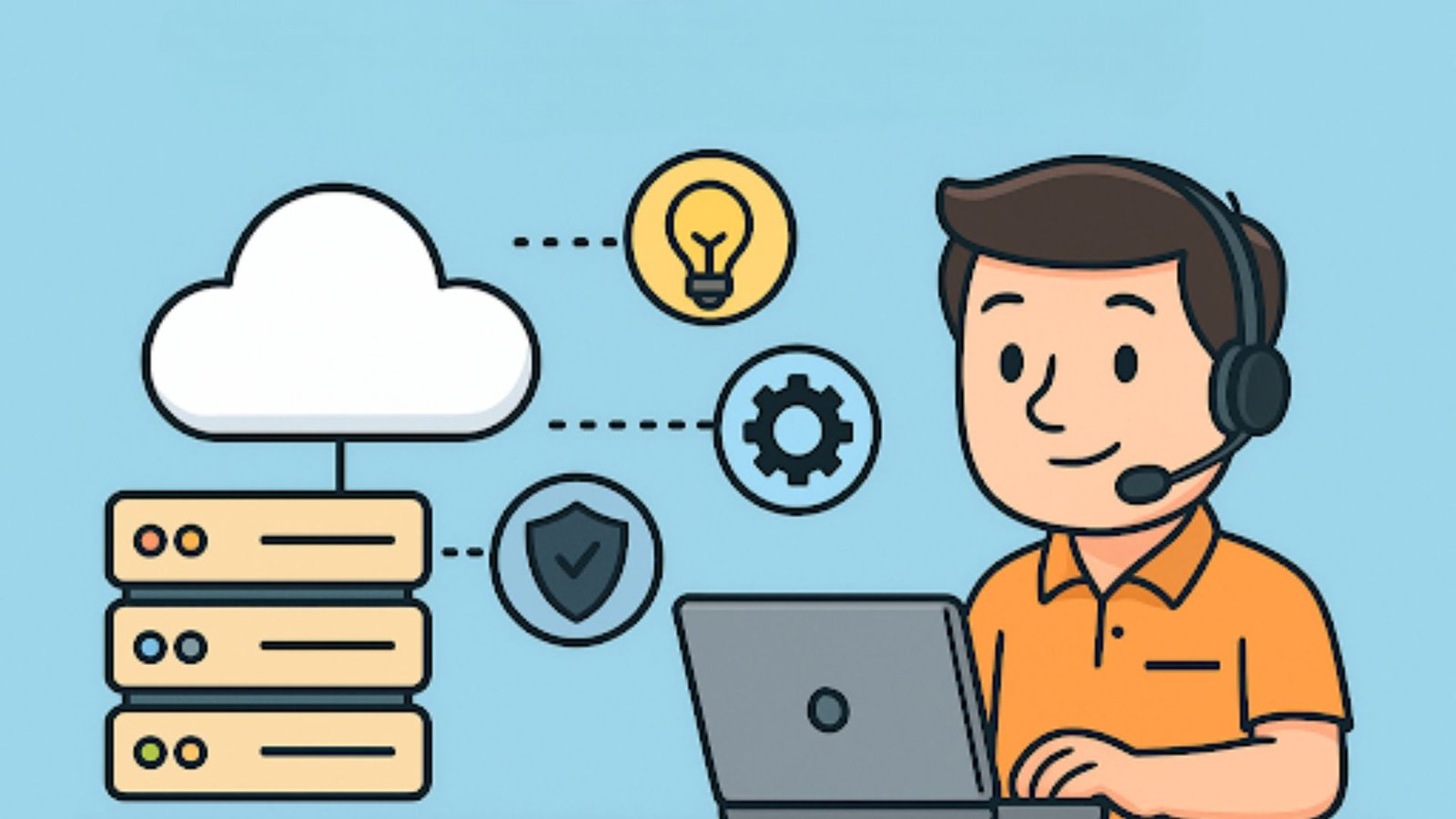 Infographic illustrating key factors for selecting a cloud hosting provider, including cost, support, and scalability.