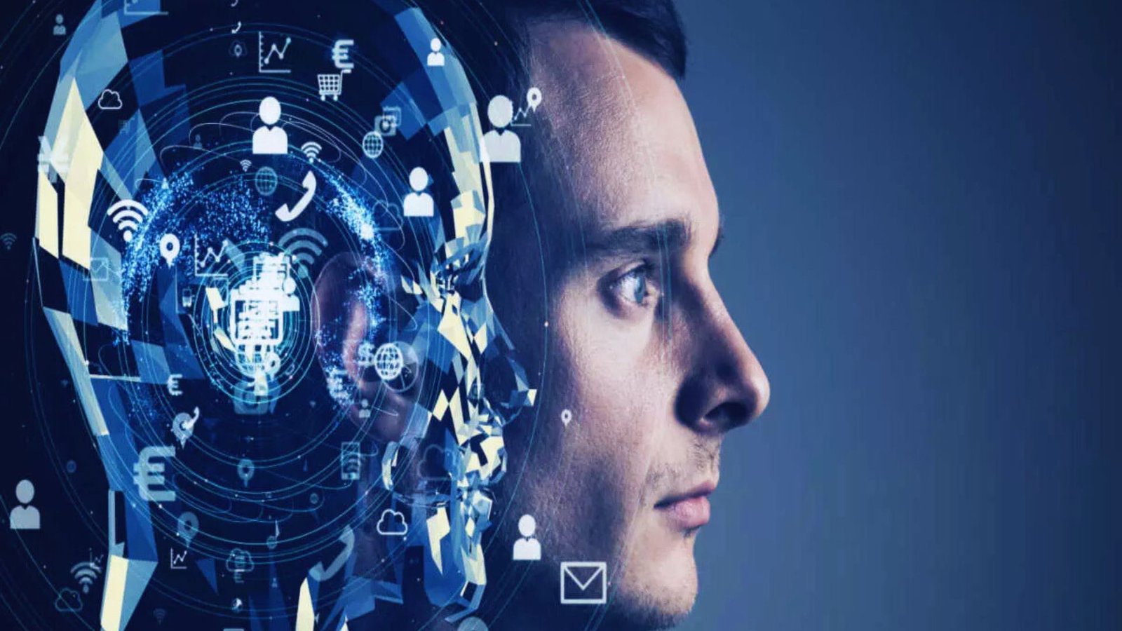  A futuristic workspace featuring AI technology, symbolizing the evolution of work in the digital age.